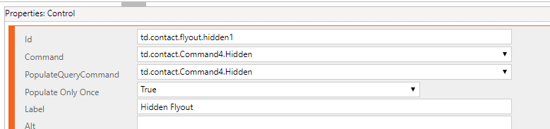 Hidden flyout button